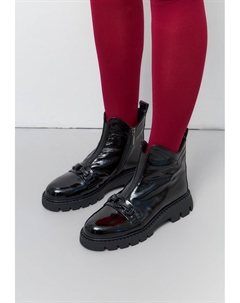 Ботильоны на платформе, черный металлик Cesare gaspari