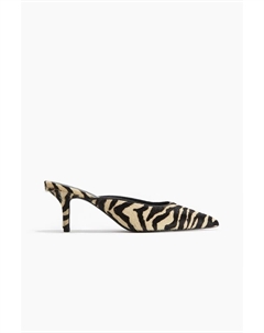 Высокие кожаные мюли с меховым эффектом, мультиколор H&m