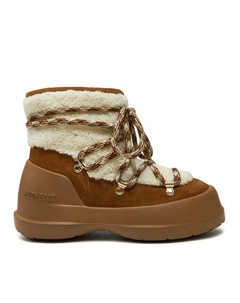 Зимние ботинки женские Luna Boot Shearling замшевые, коричневый Moon boot