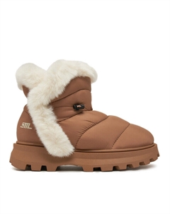 Зимние ботинки женские стеганые с мехом, коричневый Steve madden