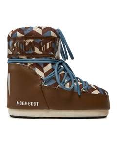 Зимние ботинки женские короткие с принтом, мультиколор Moon boot