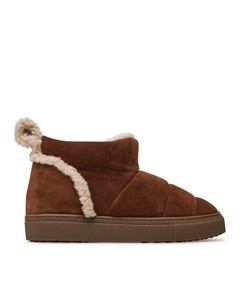 Зимние ботинки женские Botas de nieve Shearling Slipin с овчиной, коричневый Inuikii