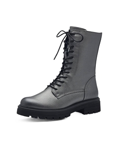 Женские ботильоны на блочном каблуке со шнуровкой, цвет 908 Gun Metal Marco tozzi