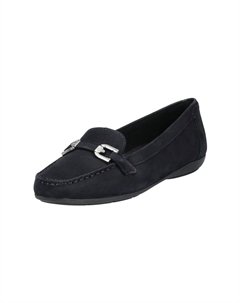 Мокасины из нубука, темно-синий Geox