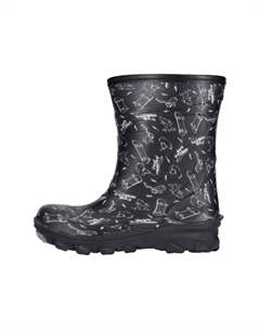 Детские резиновые сапоги Cenerki на теплой подкладке, цвет 1001 Black Zigzag