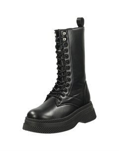 Женские сапоги высокие кожаные, черный Steve madden