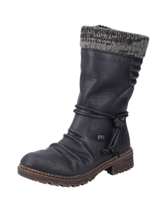 Женские сапоги с текстильной вставкой, черный Rieker