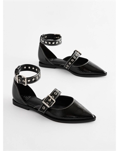 Балетки Ballet Flats with Strap, черный Next