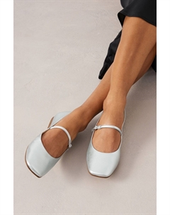 Кожаные туфли на плоской подошве Mary Jane Signature, серебряный Next