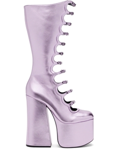 Сапоги выше колена «The Metallic Kiki» фиолетового цвета Marc jacobs