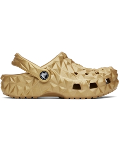 Классические металлические геометрические сабо, Gold Crocs