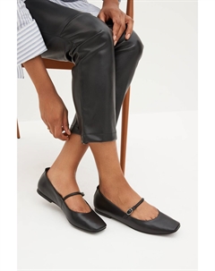 Кожаные туфли на плоской подошве Mary Jane Signature, черный Next