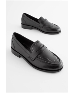 Кожаные лоферы Forever Comfort с заклепками, черный Next