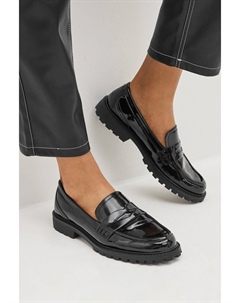 Лакированные лоферы Forever Comfort на толстой подошве, черный Next