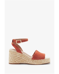 Кожаные туфли на высокой танкетке из рафии Forever Comfort, оранжевый Next