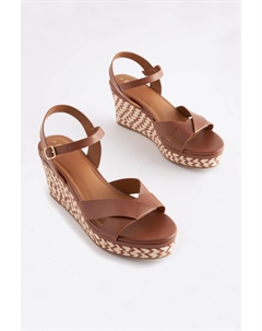 Туфли на танкетке с открытым носком Forever Comfort, коричневый Next