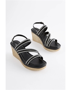 Туфли на танкетке Forever Comfort с квадратным носком, черный Next