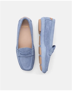 Женские спортивные кожаные мокасины, голубой Lottusse