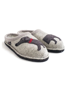 Мюли Hausschuhe Dackel reine Schurwolle, цвет steingraumeliert Haflinger