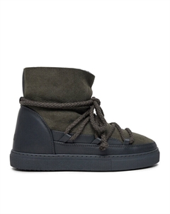 Зимние ботинки женские Botas de nieve на плоской подошве, хаки Inuikii