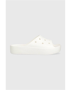 Классические шлепанцы на платформе, белый Crocs