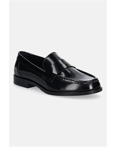 Кожаные мокасины MOC LOAFER - BRUSH L, черный Calvin klein