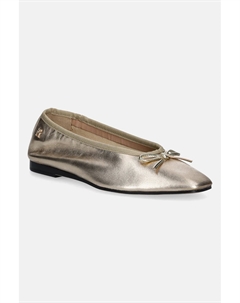 Кожаные балетки BALLERINA SOFT LEATHER METALLIC, золотой Tommy hilfiger
