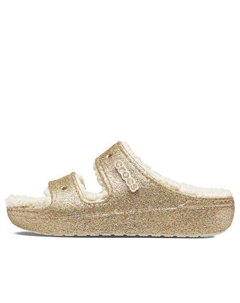 Тапочки classic cozzzy glitter sandals 'multi gold', золотой Crocs