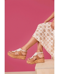 Кожаные туфли на танкетке Forever Comfort в римском стиле, коричневый Next