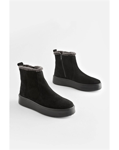 Замшевые ботильоны Forever Comfort с искусственным мехом, черный Next