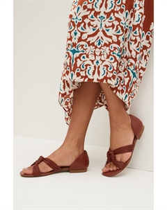 Фирменные кожаные туфли на плоской подошве с узловатой подошвой, коричневый Next