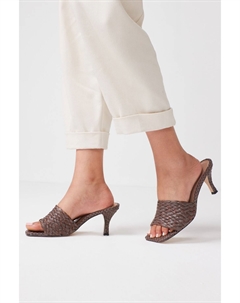 Мюли фирменной вязки на каблуке, коричневый Next