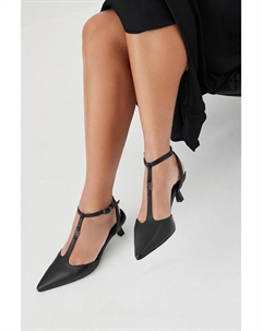 Туфли на высоком каблуке Forever Comfort с металлическими деталями с технологией Motionflex и Т-образным ремешком, черный Next