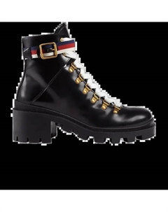 Ботинки Wmns Sylvie Web 55mm Ankle Boot Black Mystic White Red, черный Gucci