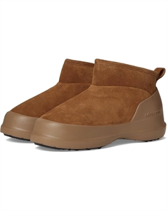 Угги унисекс Luna низкие замшевые на толстой подошве, коньяк Moon boot