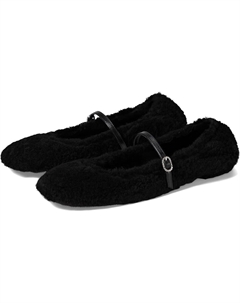 Туфли на плоской подошве Lennox Shearling Flat, черный Stuart weitzman