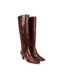 Ботинки Andria High Shaft Boots, цвет Brown Croc Print Leather Franco sarto