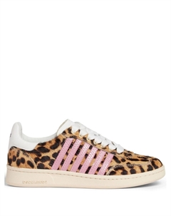 Кроссовки с леопардовым принтом, коричневый Dsquared2