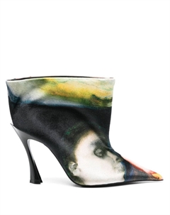 Ботильоны с принтом из коллаборации с Ambera Wellmann, зеленый Mugler