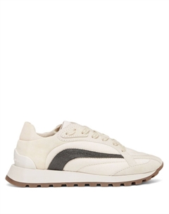 Кроссовки с отделкой Monili, белый Brunello cucinelli