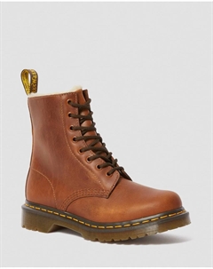 1460 Женские ботинки на шнуровке на подкладке из искусственного меха, цвет Butterscotch — Orleans Dr. martens