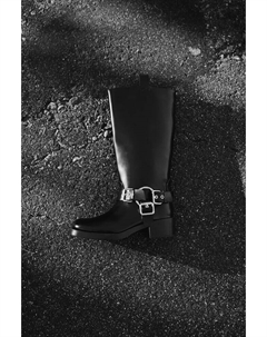 Байкерские ботинки до колена, черный H&m