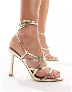 Золотистые сандалии с ремешками Native Asos