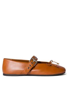 Балетки с пряжкой, коричневый Miu miu