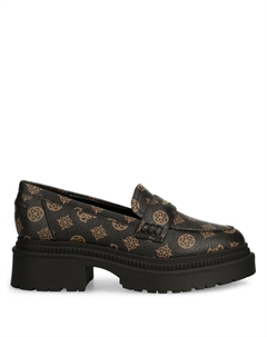 Мокасины с логотипом, коричневый Guess usa