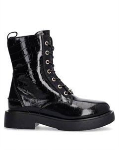 Сапоги с эффектом крокодила, черный Love moschino
