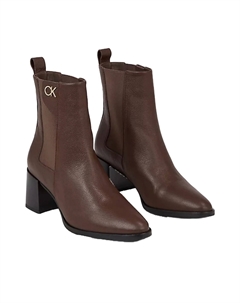 Ботинки stivali con tacco in pelle, коричневый Calvin klein