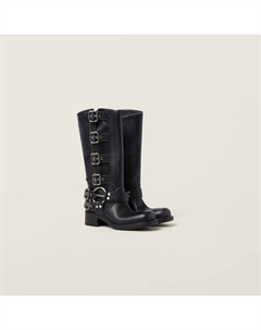 Кожаные сапоги, черный Miu miu