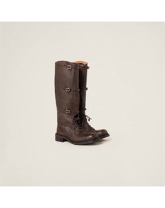 Кожаные сапоги, коричневый Miu miu