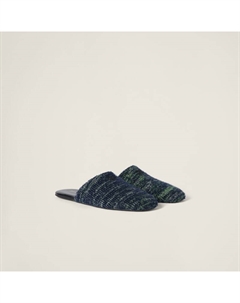 Шерстяные тапочки, зеленый Miu miu